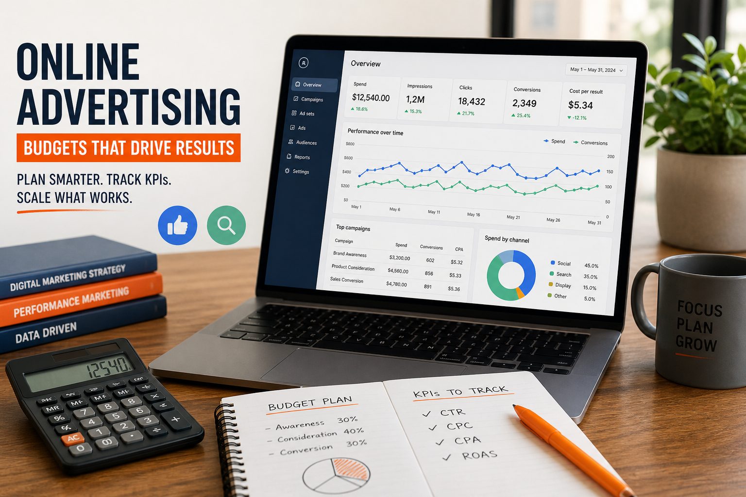 Publicité en ligne (Meta, Google) : budgets, structure de campagnes et KPI — IKS Communication, agence digitale à Abidjan