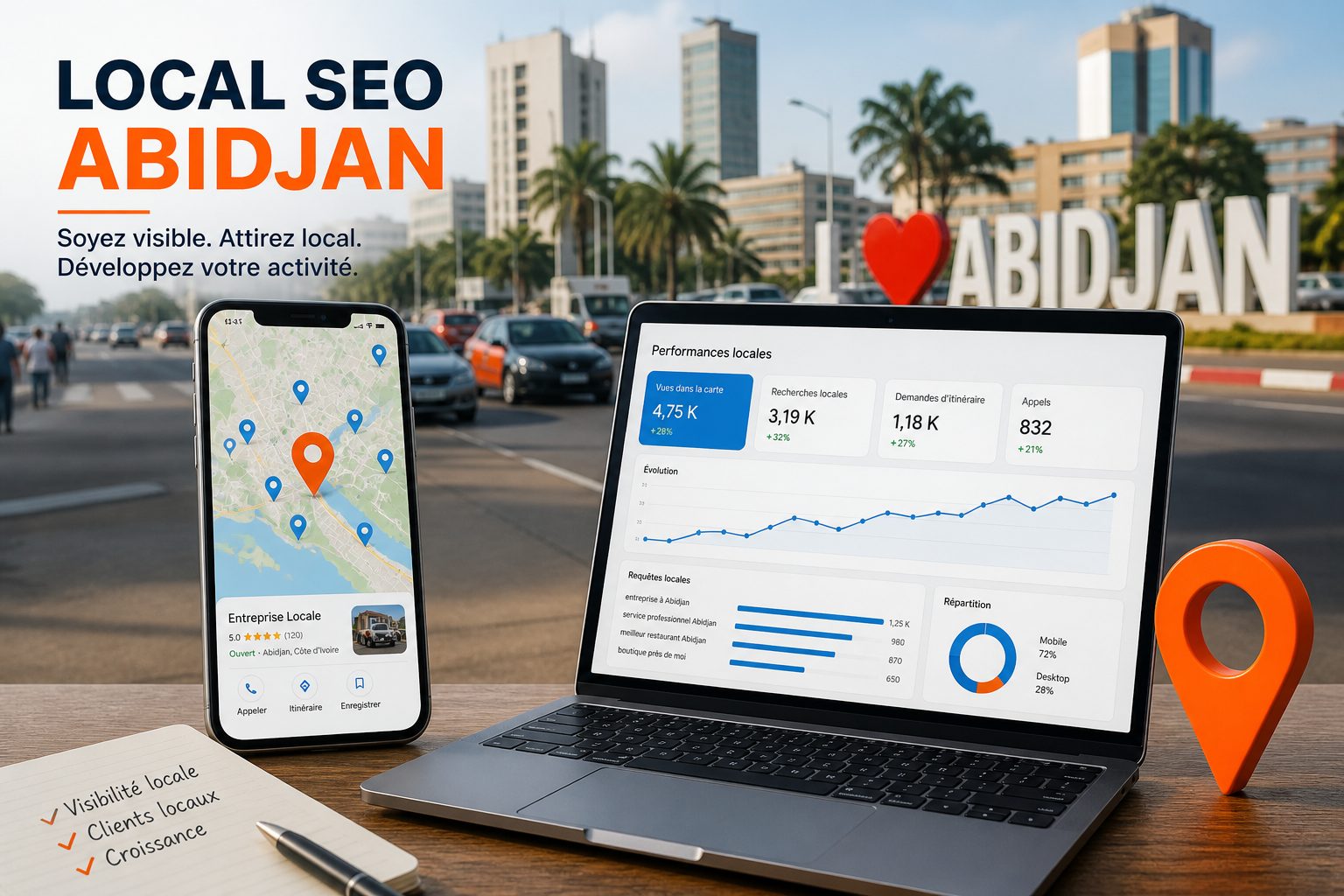 SEO local à Abidjan : apparaître sur Google Maps et les recherches « près de moi » — IKS Communication, agence digitale à Abidjan